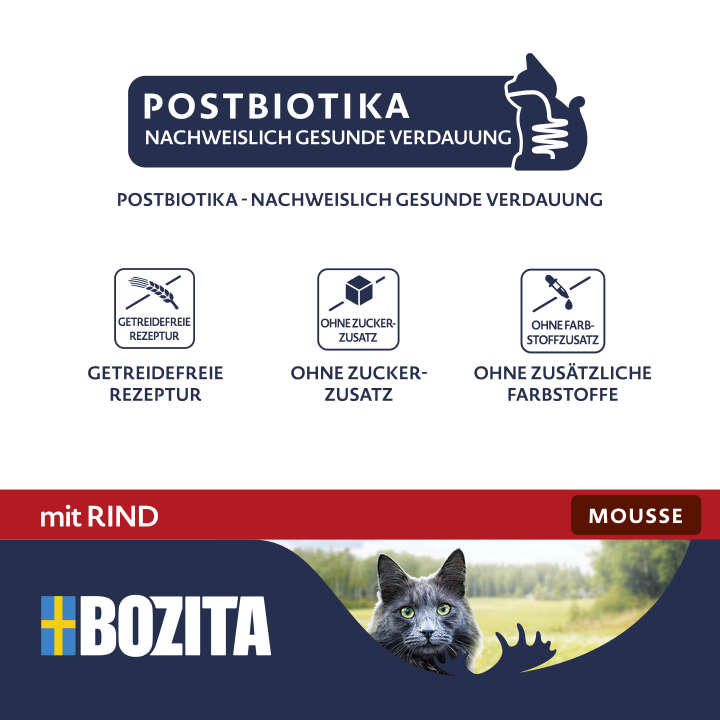 BOZITA Katzen-Nassfutter Mousse mit Rind